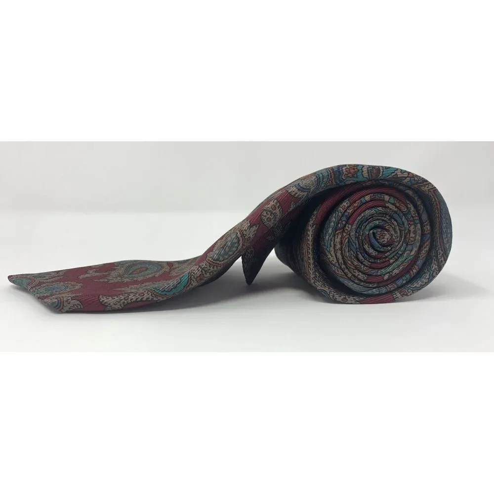 Robert‎ Talbott for Nordstrom Red Paisley Silk Men's Neck Tie L 58